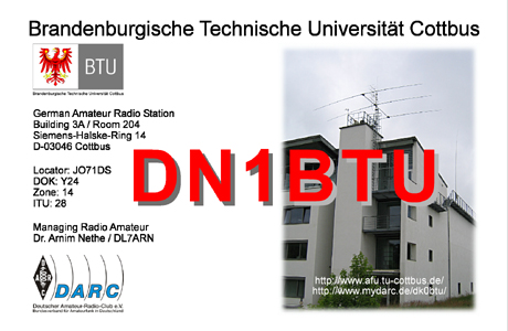 QSL-Karte Ausbildungsstation DN1BTU